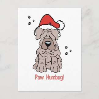 WeihnachtenSharpei Hund Feiertagspostkarte