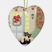WeihnachtenSiames Katzen Keramikornament (Links)