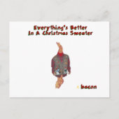 Weihnachtenstrickjacke-ized Speck Feiertagspostkarte (Vorderseite)