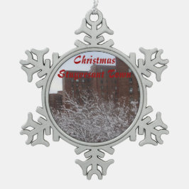 WeihnachtenStuyvesant Stadtschneeflocke-Verzierung Schneeflocken Zinn-Ornament