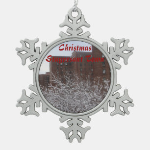 WeihnachtenStuyvesant Stadtschneeflocke-Verzierung Schneeflocken Zinn-Ornament