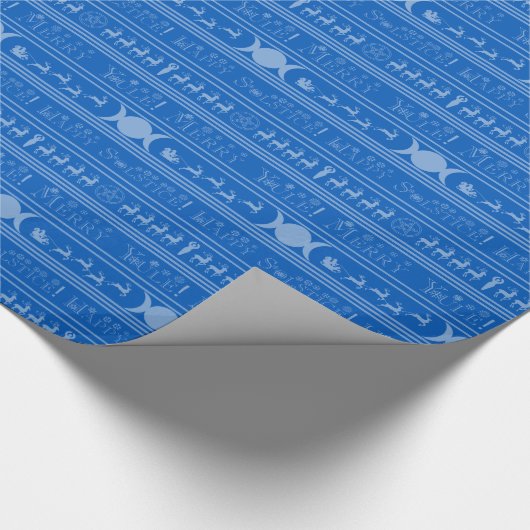 Weihnachtenverpackungspapier Blau Geschenkpapier (Ecke)