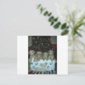 WeihnachtenWeimaraner Welpen Feiertagspostkarte (Stehend Vorderseite)