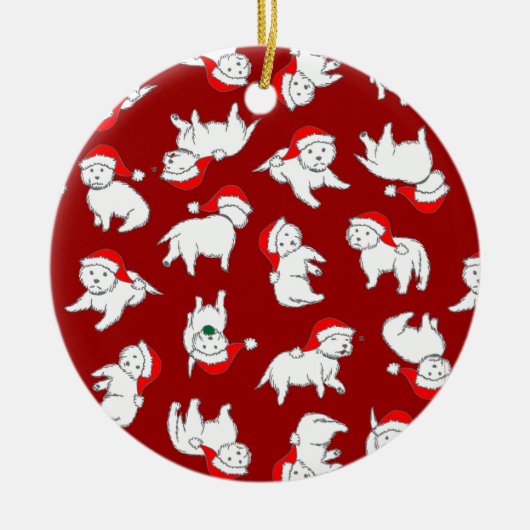 WeihnachtenWesties Verzierung Keramikornament (Vorne)