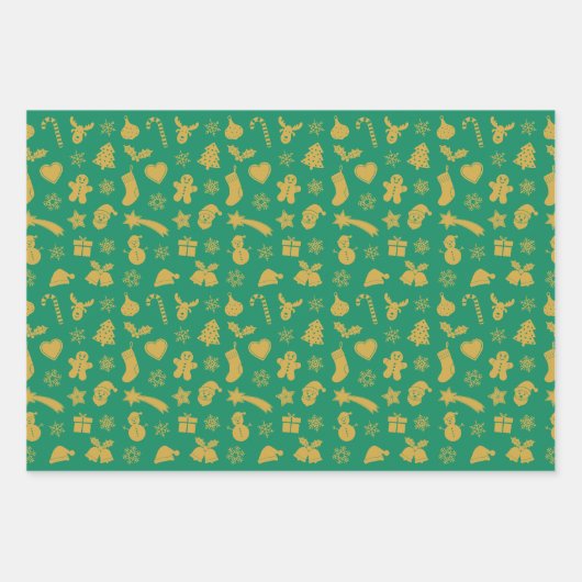 Weihnachtgold Geschenkpapier Set (Vorderseite 2)