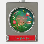 Weihnachtlich Banner-Ornament silber (Vorderseite)
