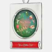 Weihnachtlich Banner-Ornament silber (Links)