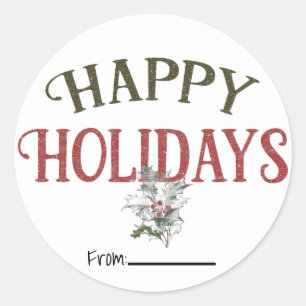 Weihnachtlich Frohe Feiertage Urlaubs-Typ Runder Aufkleber