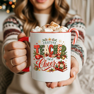 Weihnachtlich-fröhlicher Lehrer Kaffee-Tasse Tasse