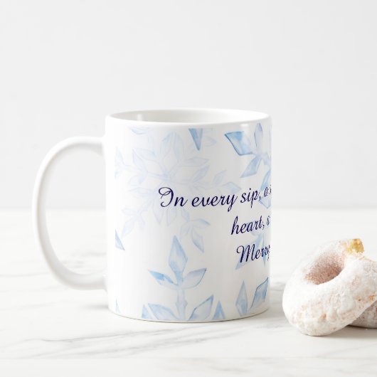 Weihnachtlich gestalteter Kaffeebecher Kaffeetasse (Mit Donut)