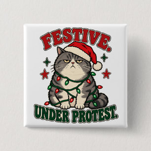 Weihnachtlich unter Protest lustiges Weihnachtsdes Button