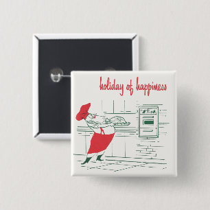 Weihnachtlich vintage, Weihnachtsmann Küchenchef u Button