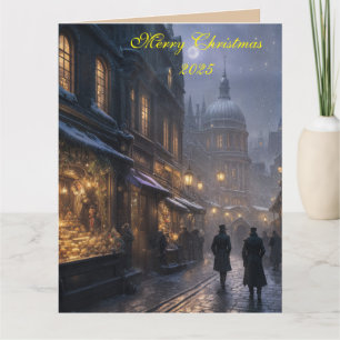 Weihnachtliche alte London-Weihnachtskarte  Karte