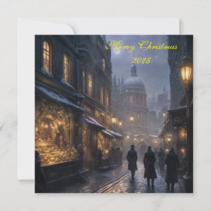 Weihnachtliche alte London-Weihnachtskarte Karte