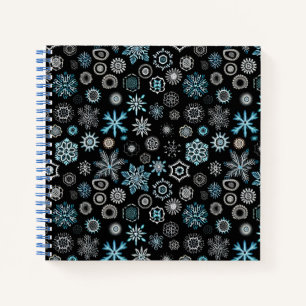 Weihnachtliche Blaue Schneeflocken Notizblock