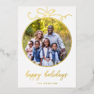 Weihnachtliche Bogen-Ornament-Foto-Folie-Karte Folien Feiertagskarte