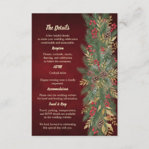 Weihnachtliche botanische Hochzeitseinlage Informa Begleitkarte