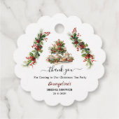 Weihnachtliche Brautparty-Teegesellschaft Danke Geschenkanhänger (Rückseite)