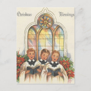 Weihnachtliche Chorknaben im Vintage-Stil Feiertagspostkarte