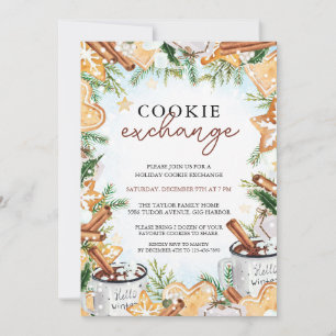 Weihnachtliche Cookie-Tauschparty-Einladung Feiertagskarte