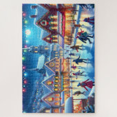 Weihnachtliche Eislaufszene Puzzle (Vertikal)