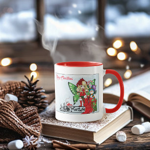 Weihnachtliche Fantasie-Fee Geschenke Blau Tasse