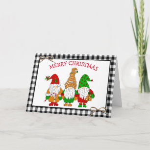 Weihnachtliche Fantasie-Gnome Frohe Weihnachten Karte