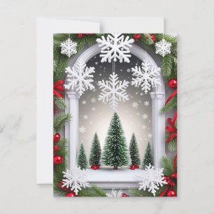 Weihnachtliche Fensterdekoration Postkarte