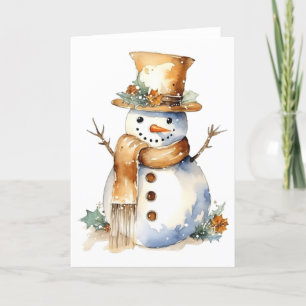 Weihnachtliche Festtags-Schneemann BLANK Karten