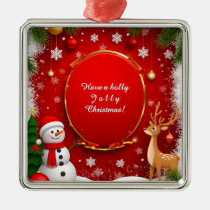 Weihnachtliche Festtagsszene Ornament Aus Metall