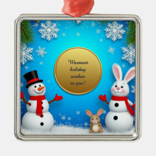 Weihnachtliche Festtagsszene Ornament Aus Metall