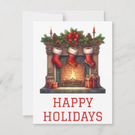Weihnachtliche Feuerplatzkarte Feiertagskarte