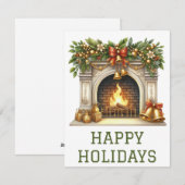 Weihnachtliche Feuerplatzkarte Feiertagskarte (Vorne/Hinten)
