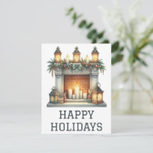 Weihnachtliche Feuerplatzkarte