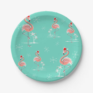 weihnachtliche Flamingo Group-Papiertafel Pappteller