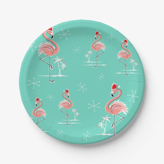 weihnachtliche Flamingo Group-Papiertafel Pappteller (Vorderseite)