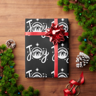 Weihnachtliche Freude Jesus Krippen Szene Glaube Geschenkpapier