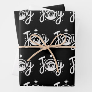 Weihnachtliche Freude Jesus Krippenszene Glaube Geschenkpapier Set