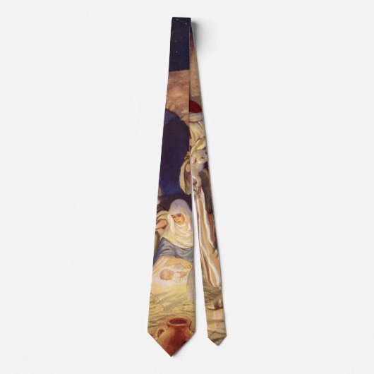 Weihnachtliche Geburt Christi, 3 Hirten und Jesus Krawatte (Vorderseite)