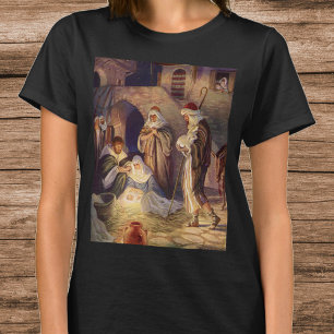 Weihnachtliche Geburt Christi, 3 Hirten und Jesus T-Shirt
