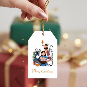 Weihnachtliche Geburt Christi Süße Heilige Familie Geschenkanhänger