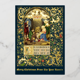 Weihnachtliche Geburt Christi von Alfred Crispin Folien Feiertagskarte