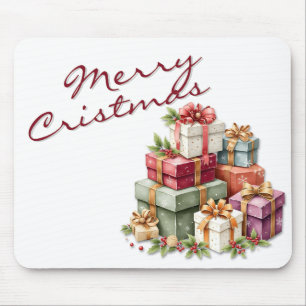 Weihnachtliche Geschenkboxen-Grafik Mousepad