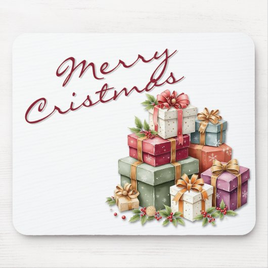 Weihnachtliche Geschenkboxen-Grafik Mousepad (Vorne)