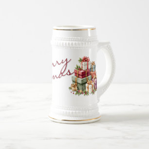 Weihnachtliche Geschenkboxen-Grafiken Bierglas