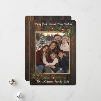 Weihnachtliche Grüße Familienfoto Feiertagskarte