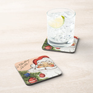 Weihnachtliche Grüße! Fröhlicher Weihnachtsmann Untersetzer