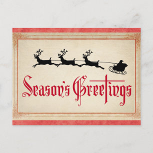 Weihnachtliche Grüße im klassischen Vintage-Stil Postkarte