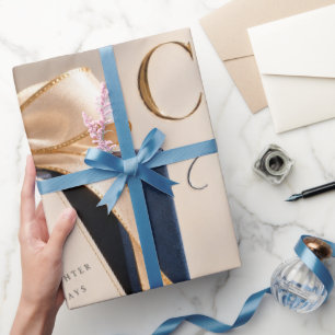Weihnachtliche Güte Navy Gold Geschenkpapier