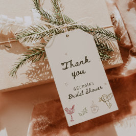 Weihnachtliche handgezeichnete Brautparty Geschenkanhänger